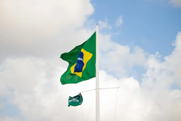 bandeira do brasil com mastro​